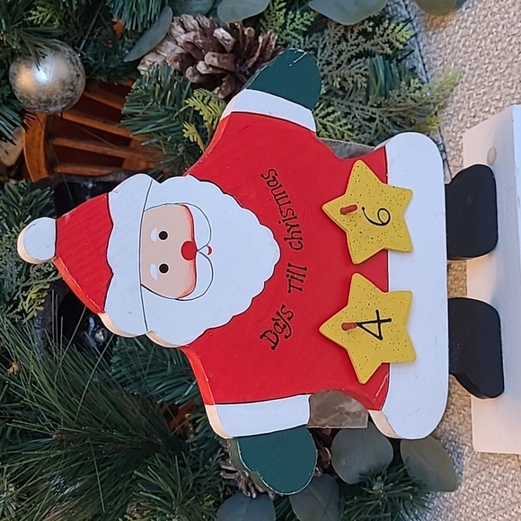 Santa Christmas Countdown Painted Wood - Picture 2 of 5